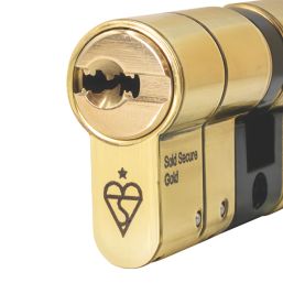Smith & Locke Fire Rated 1 Star Double Cylinder Lock 35-35 (70mm) Polished Brass
