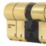 Smith & Locke Fire Rated 1 Star Double Cylinder Lock 35-35 (70mm) Polished Brass