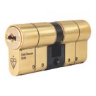 Smith & Locke Fire Rated 1 Star Double Cylinder Lock 35-35 (70mm) Polished Brass