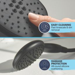 Grohe Vitalio Start 250 HP Rear-Fed Exposed Matt Black Thermostatic Bath/Shower System