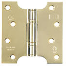 Smith & Locke  Electro Brass Grade 13 Fire Rated Parliament Hinges 102mm x 102mm 2 Pack