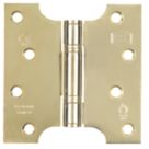 Smith & Locke  Electro Brass Grade 13 Fire Rated Parliament Hinges 102mm x 102mm 2 Pack