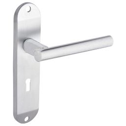 Smith & Locke Asker Fire Rated Lock Lever Door Handles Pair Satin Chrome