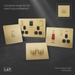 LAP  20A 2-Gang 2-Way Light Switch  Satin Brass with Black Inserts