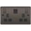 British General Nexus Metal 13A 2-Gang SP Switched Socket + 3A 45W 2-Outlet Type A & C USB Charger Black Nickel with Black Inserts