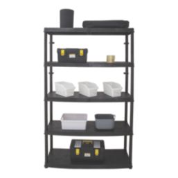 Essentials  5-Tier Plastic Garage Shelving Unit 1200mm x 400mm x 1850mm