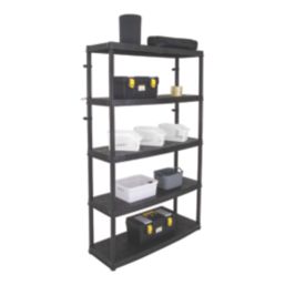 Essentials  5-Tier Plastic Garage Shelving Unit 1200mm x 400mm x 1850mm