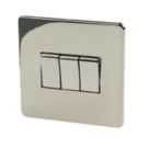 Crabtree Platinum 10AX 3-Gang 2-Way Light Switch  Black Nickel