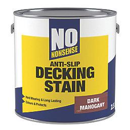 No Nonsense Anti-Slip Quick-Drying Decking Stain Dark Mahogany 2.5Ltr