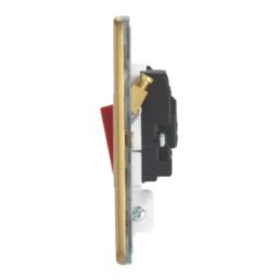 Contactum Lyric 32A 1-Gang DP Control Switch & Flex Outlet Brushed Brass  with White Inserts