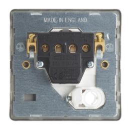 Contactum Lyric 32A 1-Gang DP Control Switch & Flex Outlet Brushed Brass  with White Inserts