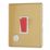 Contactum Lyric 32A 1-Gang DP Control Switch & Flex Outlet Brushed Brass  with White Inserts