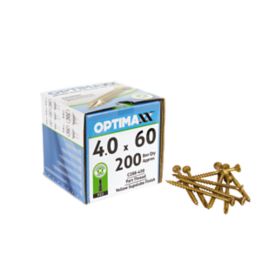 Optimaxx  PZ Countersunk  Wood Screws 4mm x 60mm 200 Pack