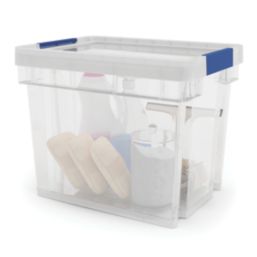 Essentials 24Ltr 283mm x 390mm x 308mm Transparent Storage Box 4 Pack