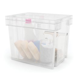 Essentials 24Ltr 283mm x 390mm x 308mm Transparent Storage Box 4 Pack