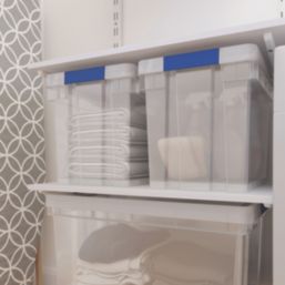 Essentials 24Ltr 283mm x 390mm x 308mm Transparent Storage Box 4 Pack