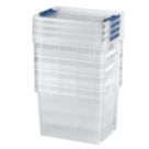 Essentials 24Ltr 283mm x 390mm x 308mm Transparent Storage Box 4 Pack