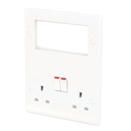 British General 800 Series 13A 2-Gang DP Combination Plate White