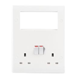 British General 800 Series 13A 2-Gang DP Combination Plate White