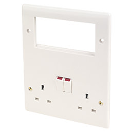 British General 800 Series 13A 2-Gang DP Combination Plate White