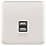 Schneider Electric Lisse Deco 3.1A 10.5W 2-Outlet Type A USB Socket Brushed Stainless Steel with Black Inserts