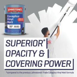 Johnstones Trade Covaplus 5Ltr Brilliant White Matt Emulsion  Paint