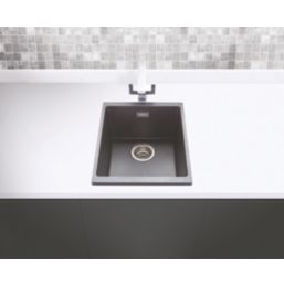 Carysil EN340-BK 1 Bowl Granite Composite Kitchen Sink Black 370mm x 460mm