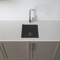 Carysil EN340-BK 1 Bowl Granite Composite Kitchen Sink Black 370mm x 460mm