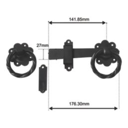 Smith & Locke Ring Gate Latch Black 152mm