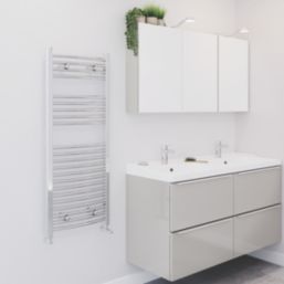 Blyss 1100mm x 450mm 1037BTU Chrome Curved  Towel Radiator