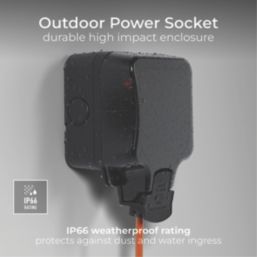 British General  IP66 13A 1-Gang SP Weatherproof Outdoor Switched Socket