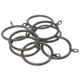 Renaissance Black Nickel Metal Curtain Rings 28mm 8 Pack