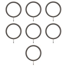 Renaissance Black Nickel Metal Curtain Rings 28mm 8 Pack