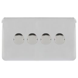 Schneider Electric Lisse Deco 4-Gang 2-Way  Dimmer Switch  Polished Chrome