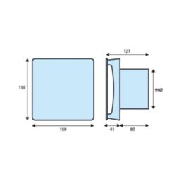 Manrose CSF100H 100mm (4") Axial Bathroom Extractor Fan with Humidistat & Timer White 240V