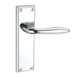Smith & Locke Blyth Fire Rated Latch Lever Door Handles Pair Polished Chrome