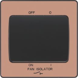 British General Evolve 10A 1-Gang 3-Pole Fan Isolator Switch Copper  with Black Inserts