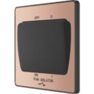 British General Evolve 10A 1-Gang 3-Pole Fan Isolator Switch Copper  with Black Inserts