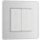 British General Evolve 2-Gang 2-Way LED Double Master Touch Trailing Edge Dimmer Switch  Brushed Steel with White Inserts