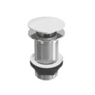 ETAL Unslotted Ceramic Push Button Basin Waste White 70mm