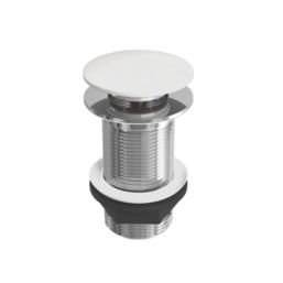 ETAL Unslotted Ceramic Push Button Basin Waste White 70mm