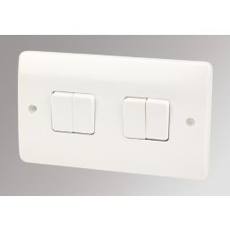 MK Logic Plus 10AX 4-Gang 2-Way Light Switch  White