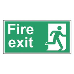 Essentials  Non Photoluminescent "Fire Exit Man Right" Sign 150mm x 300mm