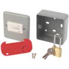 MK Metalclad Plus 10A 1-Gang 3-Pole Metal Clad Fan Isolator Switch  with White Inserts