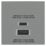 British General Euro Module Modular 3A 45W 2-Outlet Type A & C USB Socket Grey