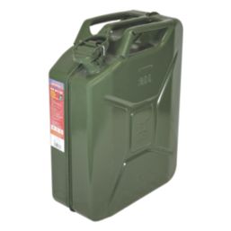 Faithfull Carbon Steel Jerry Can Green 20Ltr