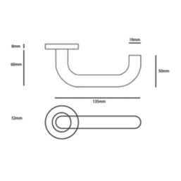 Eclipse Precision Safety Fire Rated Lever on Rose Door Handle Pair Satin Stainless Steel