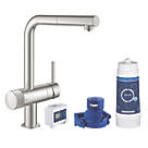 Grohe Blue Pure Minta 2-Way Deck-Mounted Duo Filter Tap Starter Kit SuperSteel
