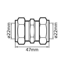 Flomasta  Brass Compression Equal Couplers 22mm 10 Pack