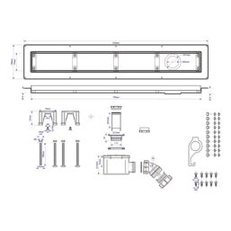 McAlpine CD800-P Channel Drain Polished Stainless Steel 810mm x 150mm
